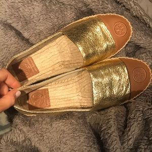 Tory Burch gold Espadrilles